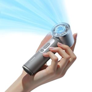 TORRAS COOLiFY Iva Hand Fan [Semiconductor Ice Cooling] Portable Rechargeable Fan with Built-in 5000mAh Battery [100 Stepless Speed Control] Mini Fan High Velocity Airflow Original Imported - Charcoal