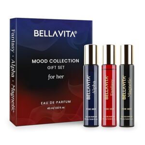 BELLAVITA Luxury Mood Collection Gift Set 3x15ML | Long Lasting EDP Perfume for Women | Gift for Mom | Gift for Mother's Day | Mothers Day Gift for Mom | Alpha, Fantasy & Magnetic | Pink Pepper, Jasmine and Moss | Fruity, Floral Premium Fragrance for Woman