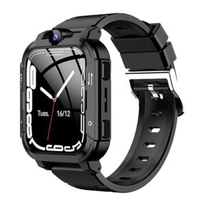 PunnkFunnk Newly Launched Safeguard 5G/4G Kids Smart Watch with SIM Calling, GPS Tracker, Video Call, SOS Alerts, Face Unlock, Games, IP67, 800mAh Battery, Voice Chat, Live Location(Blue)