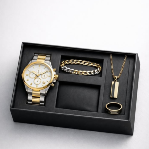 Luxury 4-in-1 Men’s Gold & Silver Watch Gift Set