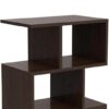 nest nature haven engineered wood contemporary bedside end table with three open shelves for book storage and a small nightstand organiser corner stand for office, bedroom, living room home decor