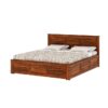 aman traders sheesham wood swiss queen size bed with box storage | wooden double bed cot palang furniture for bedroom living room home hotel (natural finish)