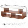 about space tv stand engineered wood tv showcase with foot pad entertainment console shelf storage for set top box, decor, books for living room tv unit oak red(l 101 x b 40.5 x h 41 cm)